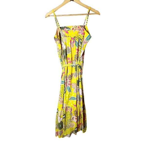 LOFT Floral Strappy Flounce Summer Midi Casual Dress Size 6 - Picture 2 of 10